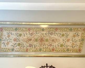 Framed silk beaded scarf