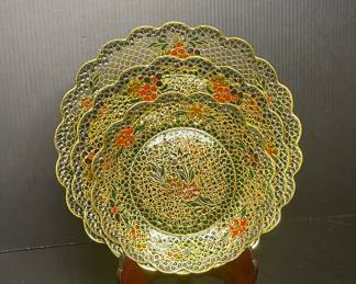 Plique-à-jour cloisonné plates