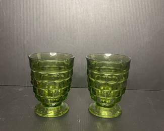 Vintage Indiana Glass cubist glasses