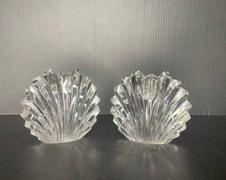 Glass shell candleholders