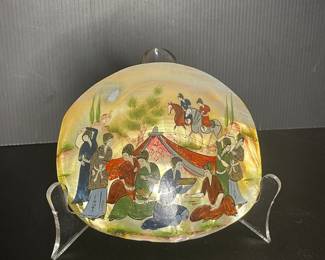 Persian mini painting on mother of pearl shell