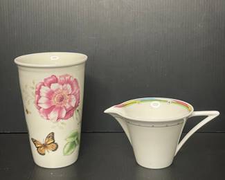 Lenox mug & Mikasa creamer
