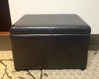 Leather storage trunk