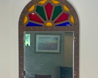 Person wood frame mirror w/doors (doors separate)