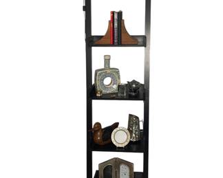 Black ladder bookshelf