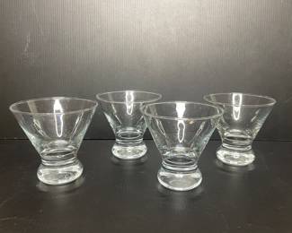 Stemless martini glasses