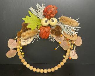 Fall wood bead wreath