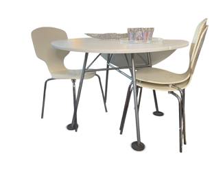 Scandinavian stsyle Round fold down table and 3 chairs