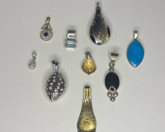 Pendants includes sterling silver, brass & gemstone 