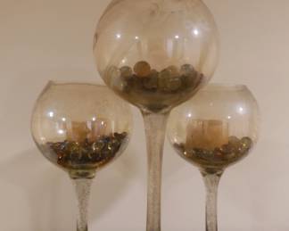 tinted tall candle holders
