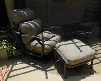 outdoor chair and foot stool