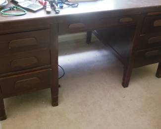 vintage wood desk