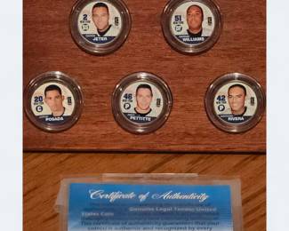 NY Yankees Colorized Quarters with COA