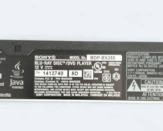 Sony BDP-BX350 Blu Ray/ DVD Player