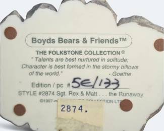 Boyds Bears & Friends "Sergeant Rex and Matt"