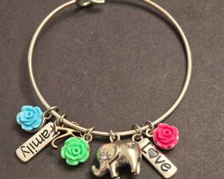 Bangle Bracelet with Pendants