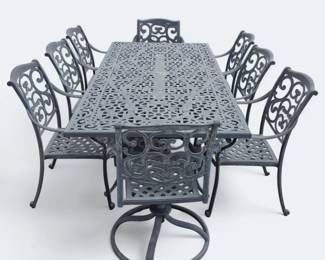 Patio Dining Table and Chairs Cast Aluminum 