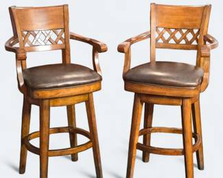 Wooden Swivel Bar Stools