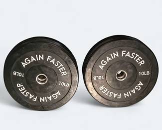 Assortment of Again Faster Plates 10lb, 15lb, 25lb, 35lb, 45lb 