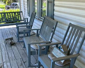 Rocking chairs located on front porch 
