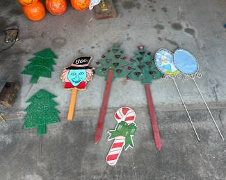 Halloween, Easter and Christmas yard decorations