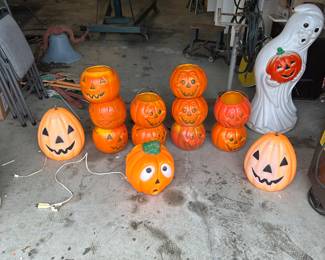 Halloween blow molds located in workshop 
