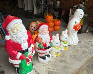 Christmas and Easter blow molds located in workshop 