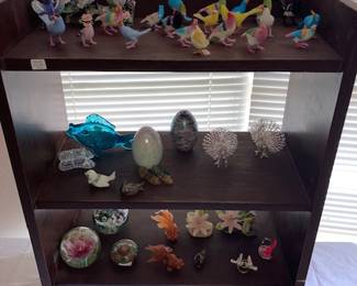 glass animal figurines and nice paperweights