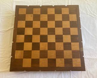 wooden checkerboard (no chess pieces)