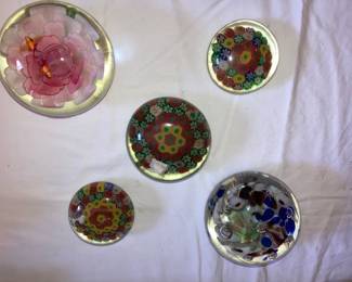 paperweights including 3 millefiori