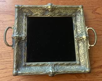 cool tile and metal tray
