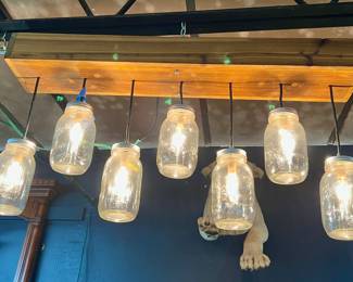 Handcrafted canning jar light fixture/chandelier