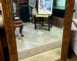 Large wood framed mirror