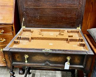 Barley twist flatware/sterling silver storage chest/table