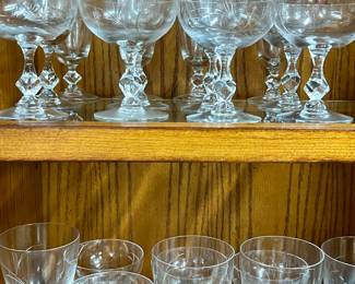 Crystal and glass stemware