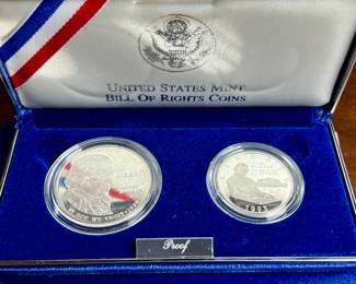 United States mint Bill of Rights commemorative coin set