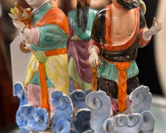 Set of 3 Antique Chinese Fu Lu Shou Sanxing Gods figurines