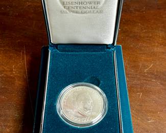 United States Eisenhower Centennial silver dollar coin