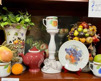 Collection of fruit themed decor