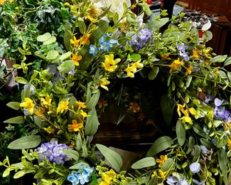 Grapevine Wreaths with springsilk flowers