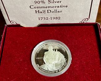 90% silver commemorative 1732 to 1992 half dollar coin