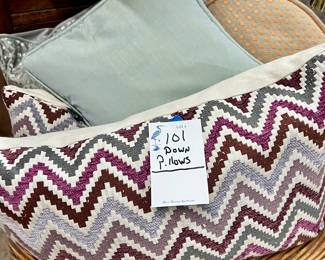 Lot of custom made down throw pillows
