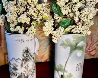 Pair of Chinese republic era stand vases