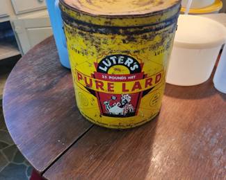 Vintage Black Americana Luter's Lard Tin