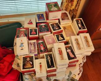 Lots of Hallmark Keepsake Barbie Ornaments
