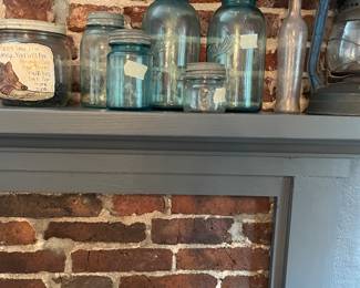 Vintage Mason jars with metal zinc lined lids