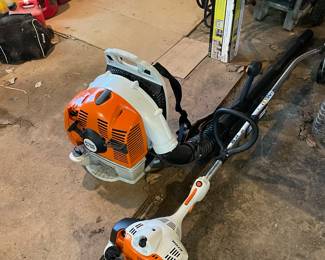 Barely used back pack blower and power edger