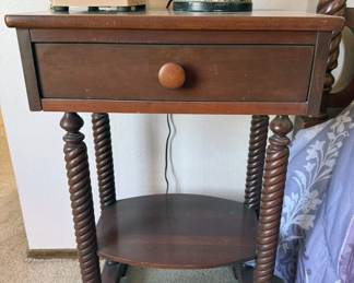 Queen bedframe, vanity, dresser + nightstand with Barley (corkscrew) twist leg details