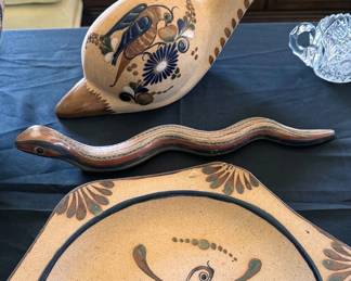 Vintage Tonala, Mexico ceramics + paper mache figures
