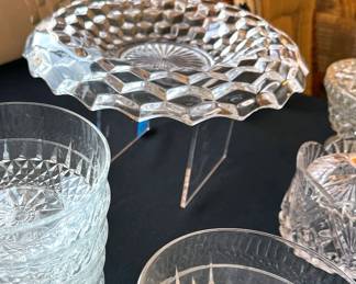 Glass platter + bowls